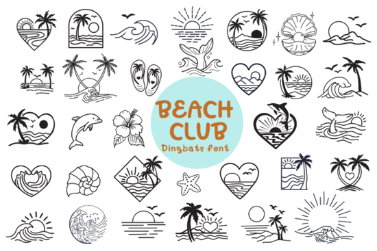 Beach Club Doodle Font
